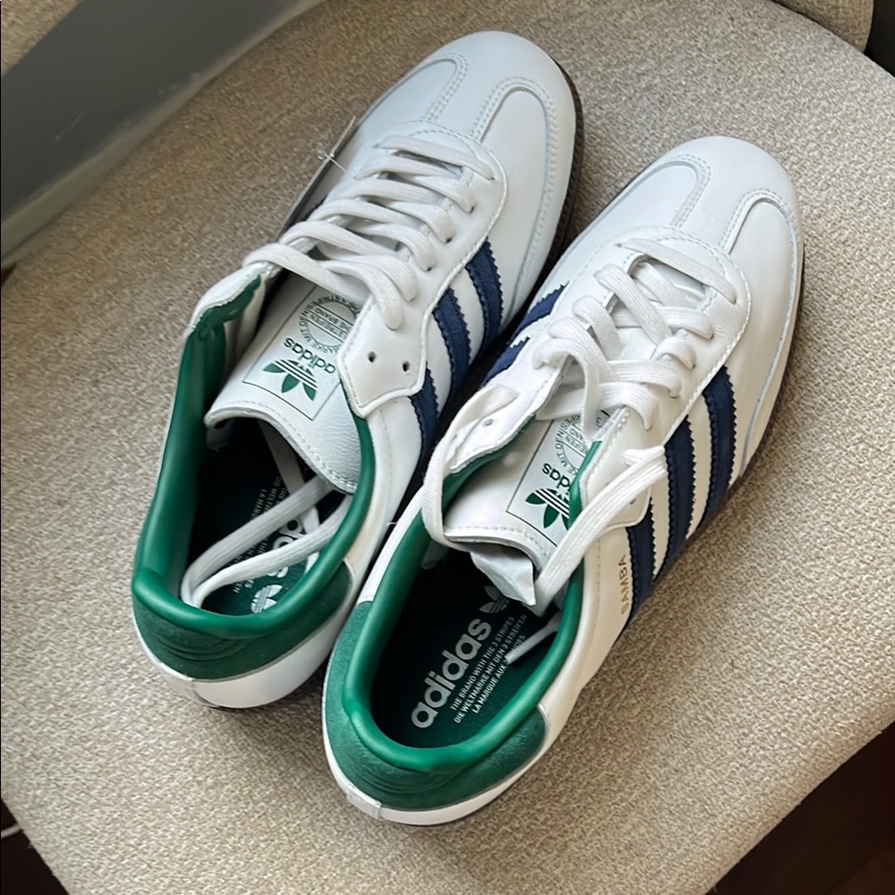 Adidas Women’s green and Blue Sambas sneakers